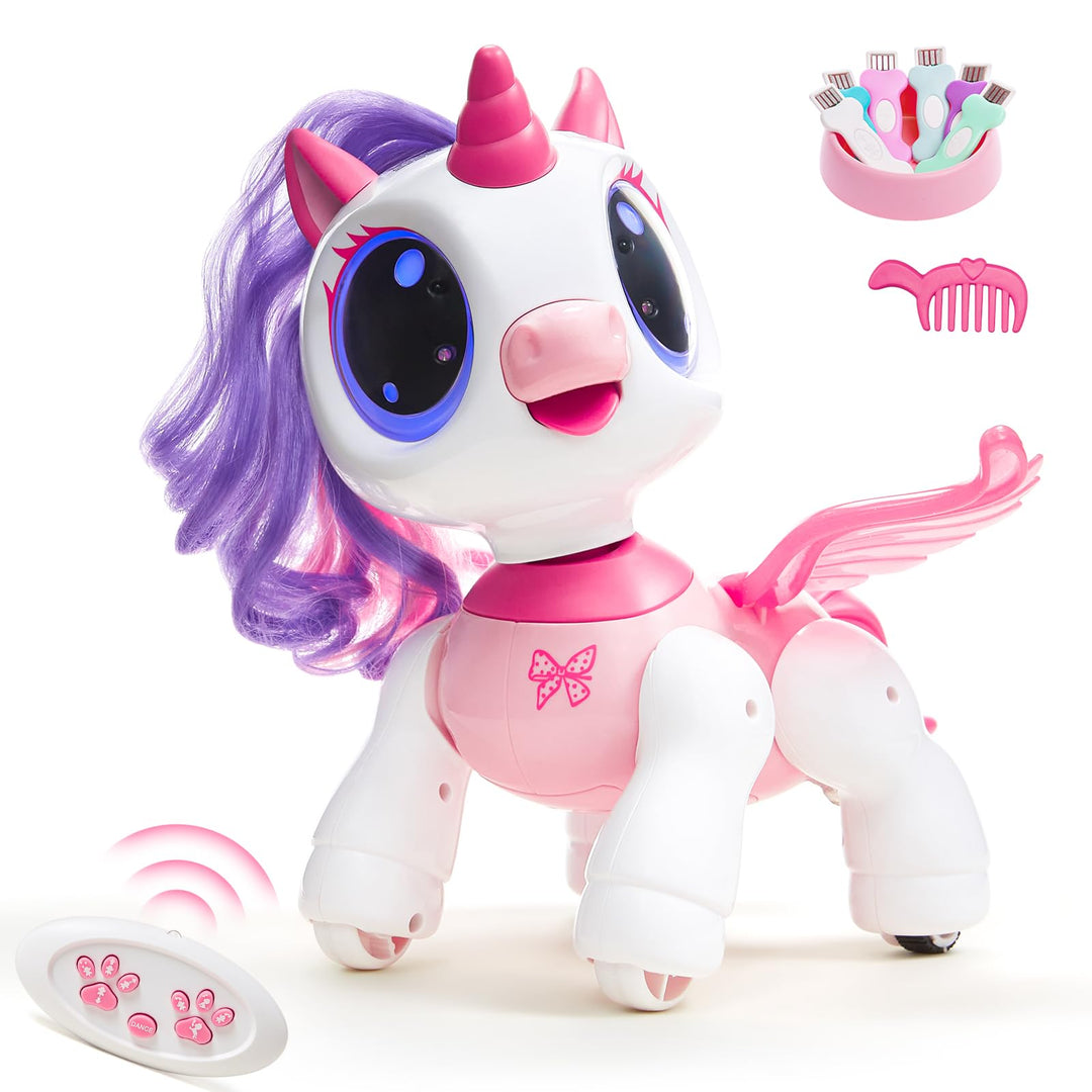 SGILE Unicorn Toy for Girls Robot Pet for Kids age 3 4 5 6 7 8 Years with Music Dance and Gesture Sense Control