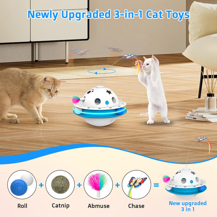 3 in 1 Smart Cat Toys, Interactive Cat Toys, Automatic Cat Toy for Indoor Cats, Kitten Toys