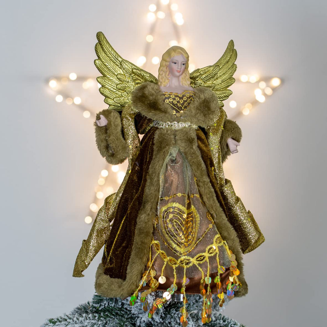 12” Copper & Gold Angel Tree Toppe