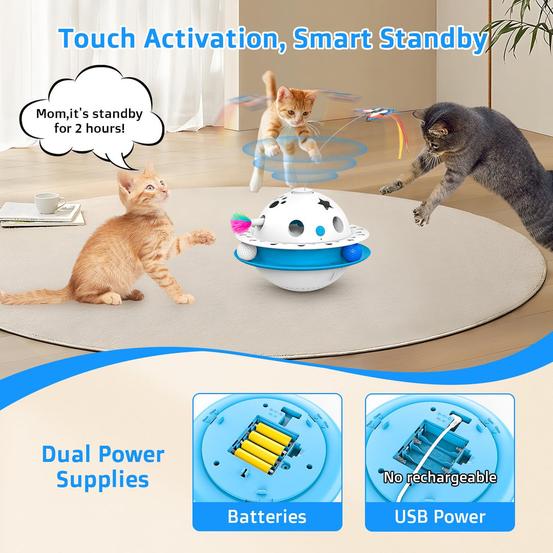 3 in 1 Smart Cat Toys, Interactive Cat Toys, Automatic Cat Toy for Indoor Cats, Kitten Toys