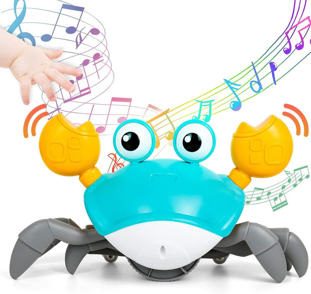 Green Crawling Crab Toys with Light Up, Interactive Musical Toy