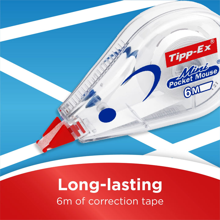 Bic Tipp-Ex Mini Pocket Mouse Correction Tape, 2+1 Pack