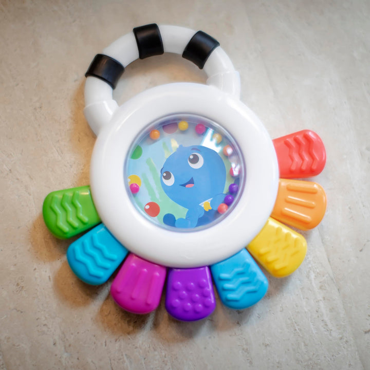 Baby Einstein, Outstanding Opus The Octopus, Sensory Rattle and Teether Multi-Use Toy, BPA Free and Chillable