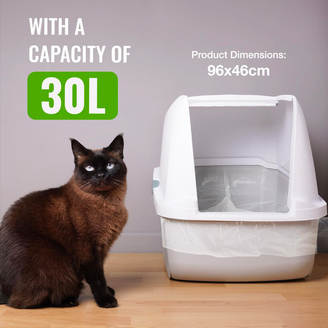 Ecobag - 10 Pack Cat Litter Tray Liners - 30L - 27 Microns - Heavy Duty Cat Litter Bags, Recycled Litter Liners, Durable Cat Tray Liners, Eco-Friendly & Easy to Dispose (960 x 460 mm)