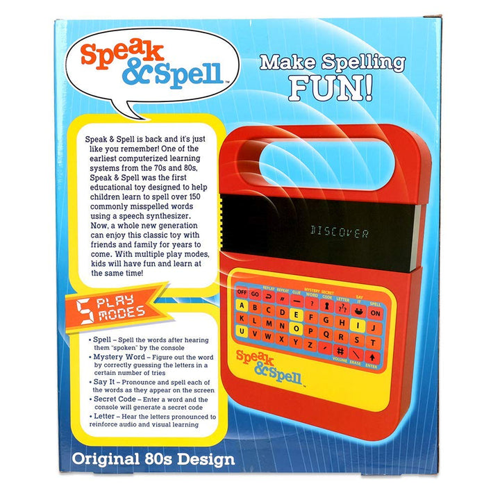 Retro Speak & Spell Electronic Game | Classic Educational Toy for Ages 7+ | Basic Fun 09624