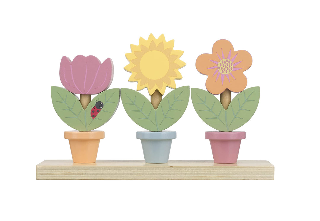 Orange Tree Toys Stacking Flower Pots Wooden Stacking Toys