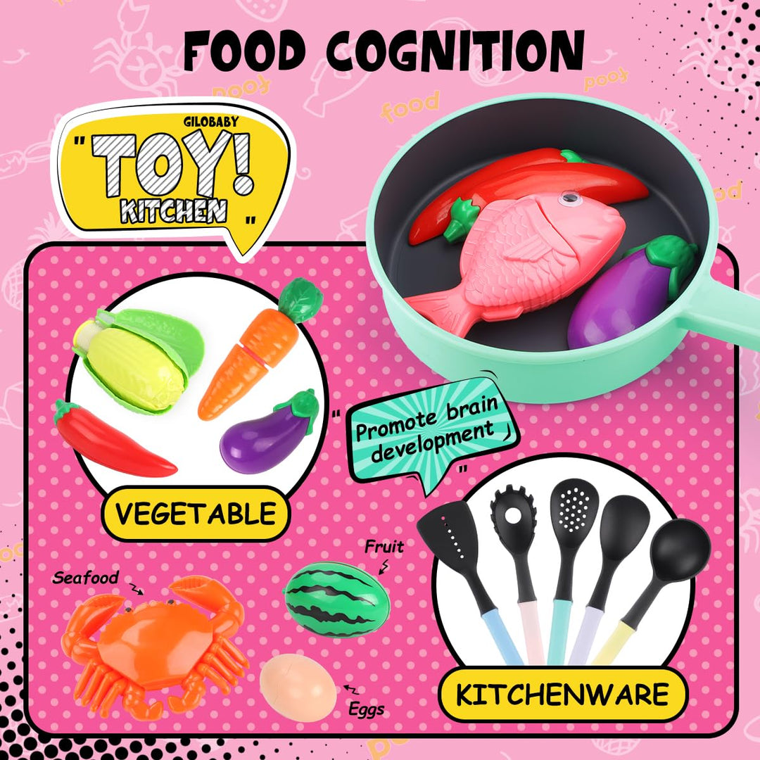 Kitchen Pretend, Role Play Cutting Fruit and Food Toys