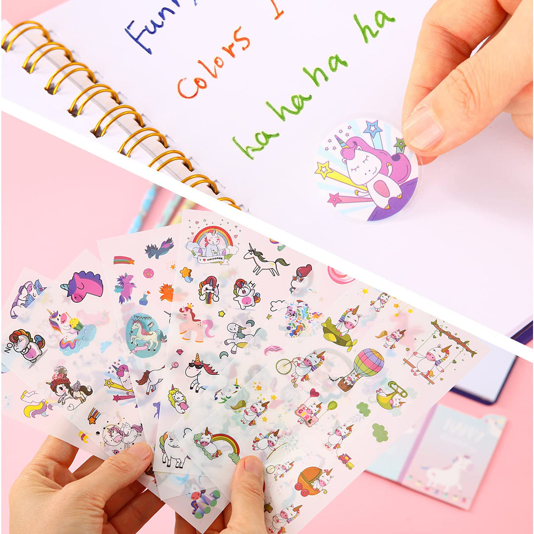 Unicorn Gifts for Girls 5-11: Pencil Case, Sticky Notes, Stickers & Notebook