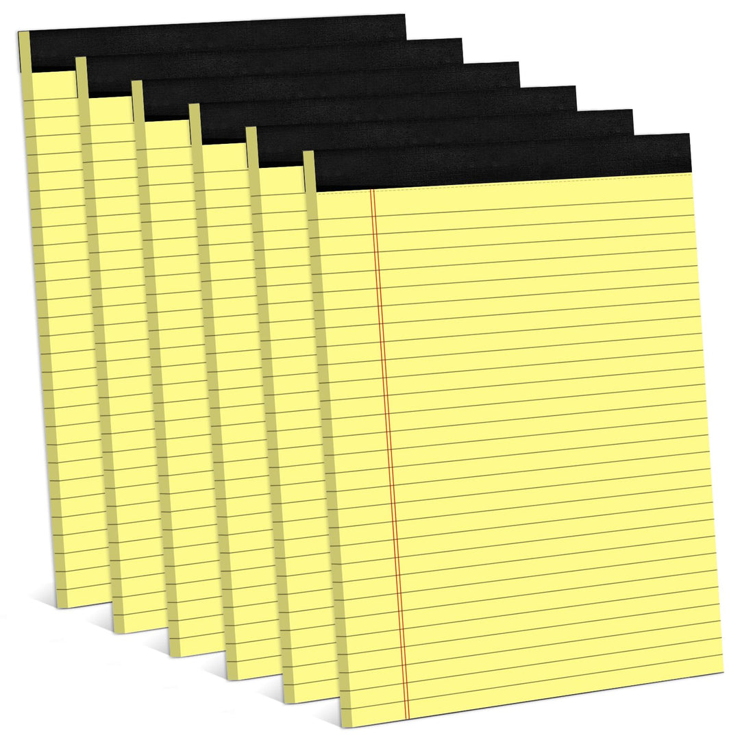 Yellow Wide-Ruled Legal Pads, 8.5x11, 6-Pack, 30 Sheets