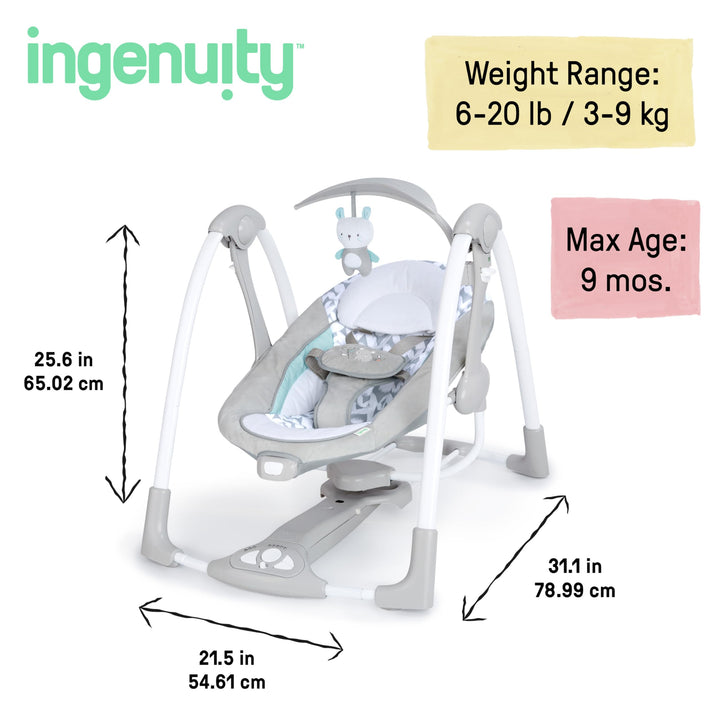 2-in-1 Compact Portable Automatic Baby Swing Seat