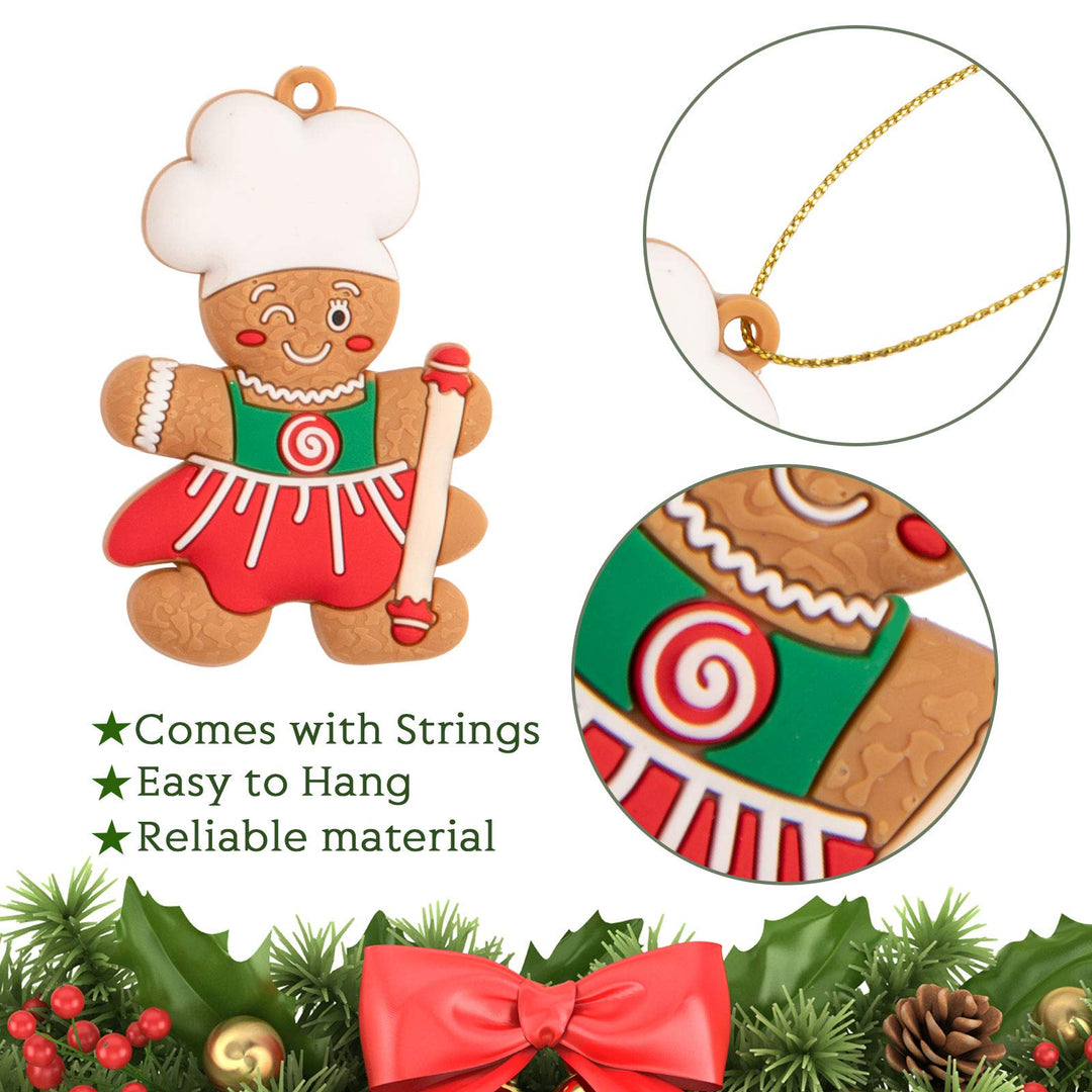 15-Pack Gingerbread Man Hanging Ornaments for Christmas