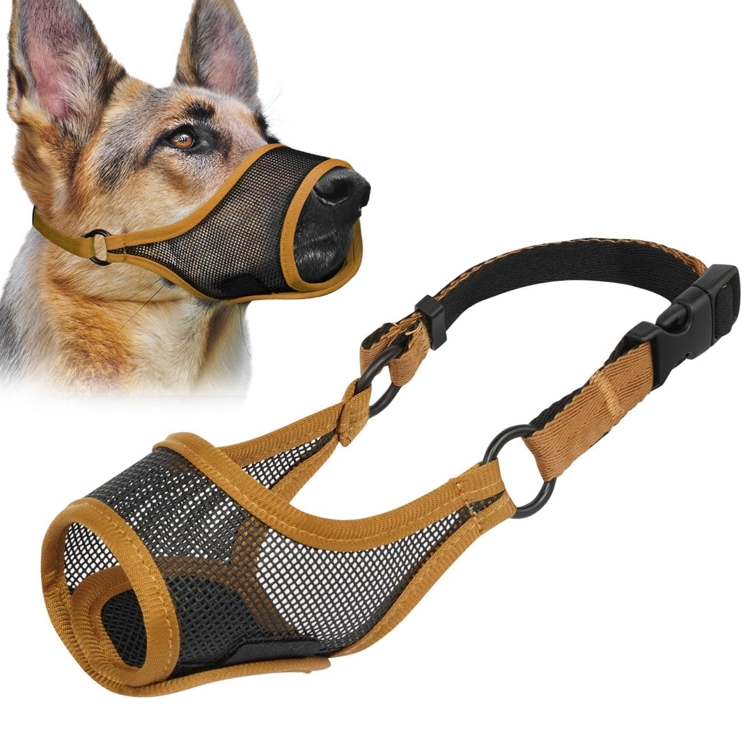 LUCKYPAW Dog Muzzle, Mesh Dog Muzzle for Large Medium Small Dogs, Soft Muzzles for Biting Chewing Certain Barking