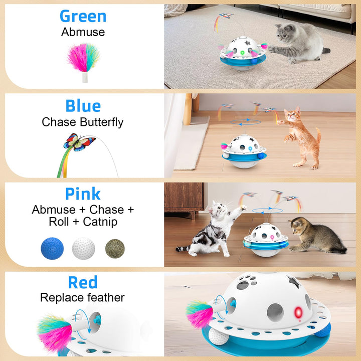 3 in 1 Smart Cat Toys, Interactive Cat Toys, Automatic Cat Toy for Indoor Cats, Kitten Toys