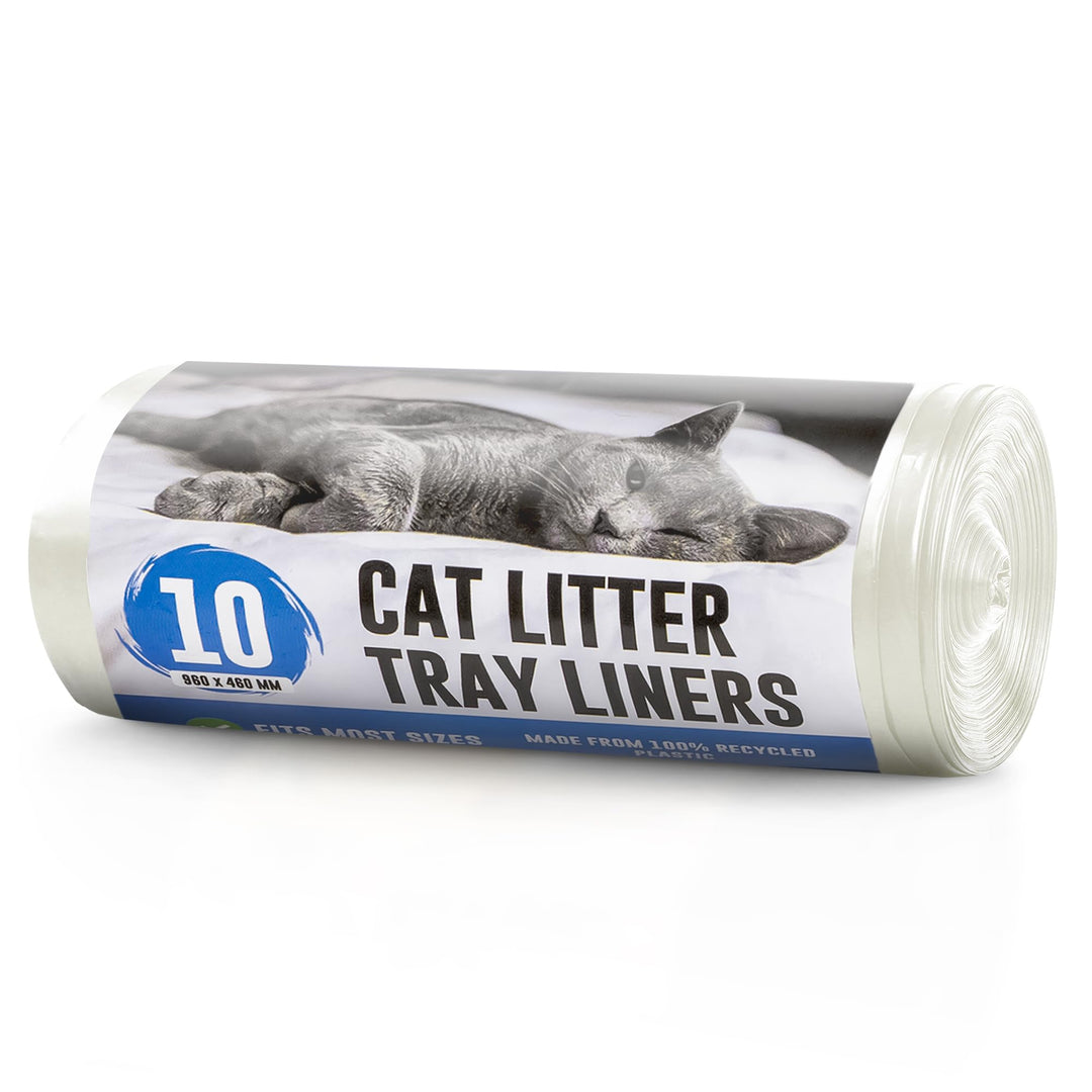 Ecobag - 10 Pack Cat Litter Tray Liners - 30L - 27 Microns - Heavy Duty Cat Litter Bags, Recycled Litter Liners, Durable Cat Tray Liners, Eco-Friendly & Easy to Dispose (960 x 460 mm)