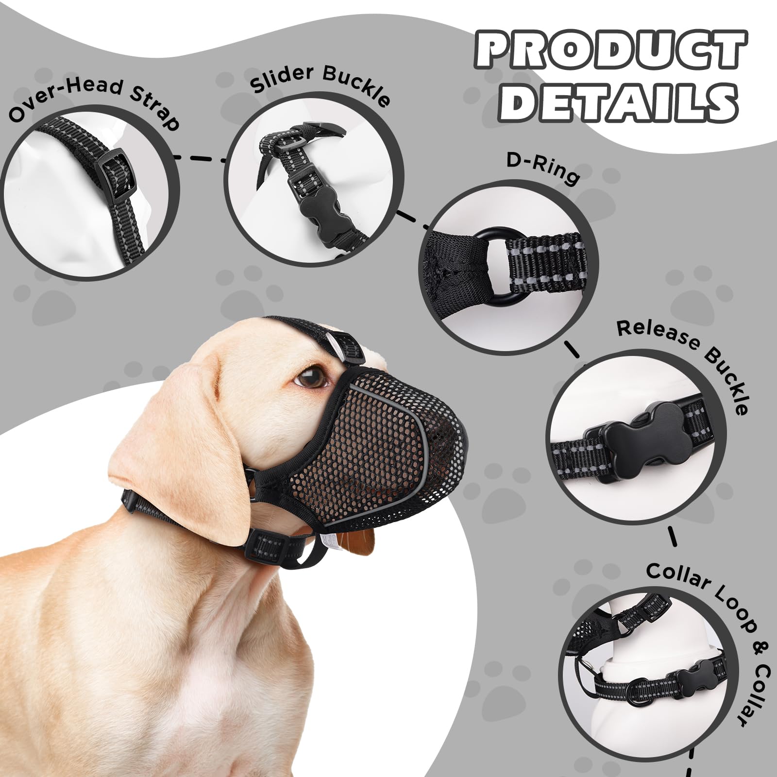 Black dog muzzle hotsell