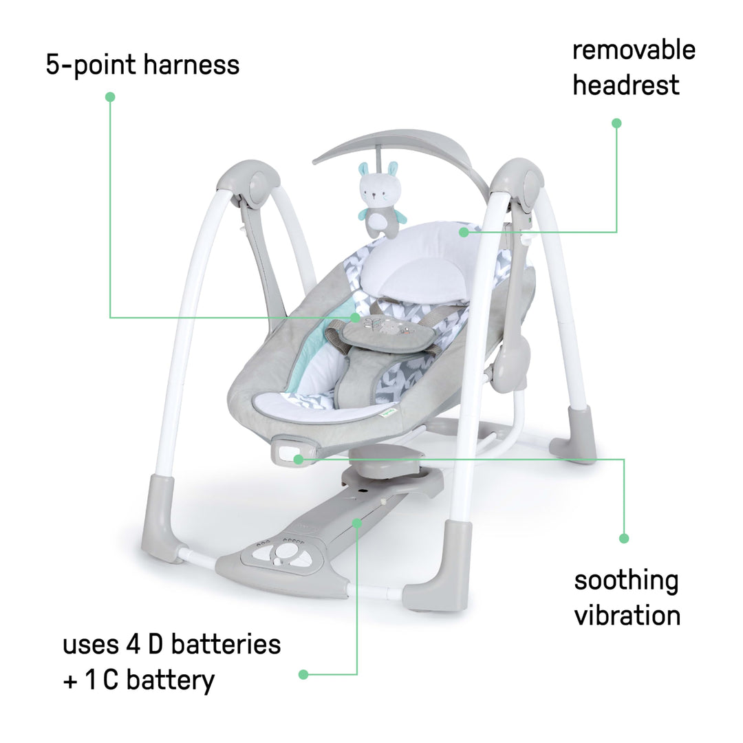 2-in-1 Compact Portable Automatic Baby Swing Seat