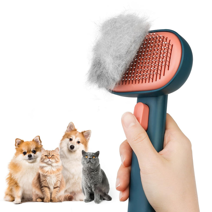 aumuca Cat Brush, Self Cleaning Cat Grooming Brush with Front Release Button, Cat Brushes for Grooming to Remove Loose Fur