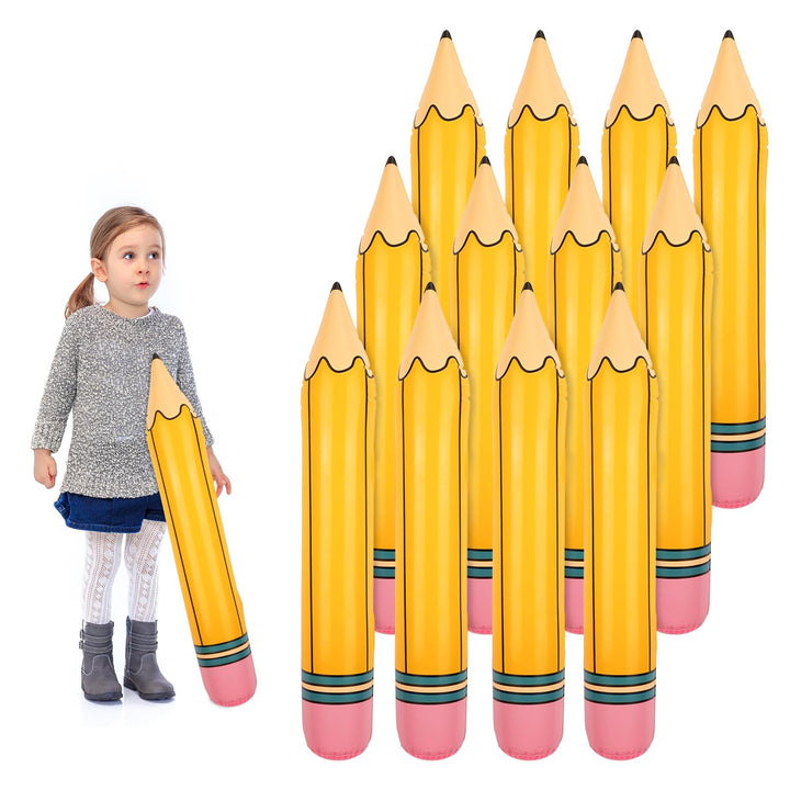 12pcs Inflatable Giant Pencils - 27" Balloons for School Parties