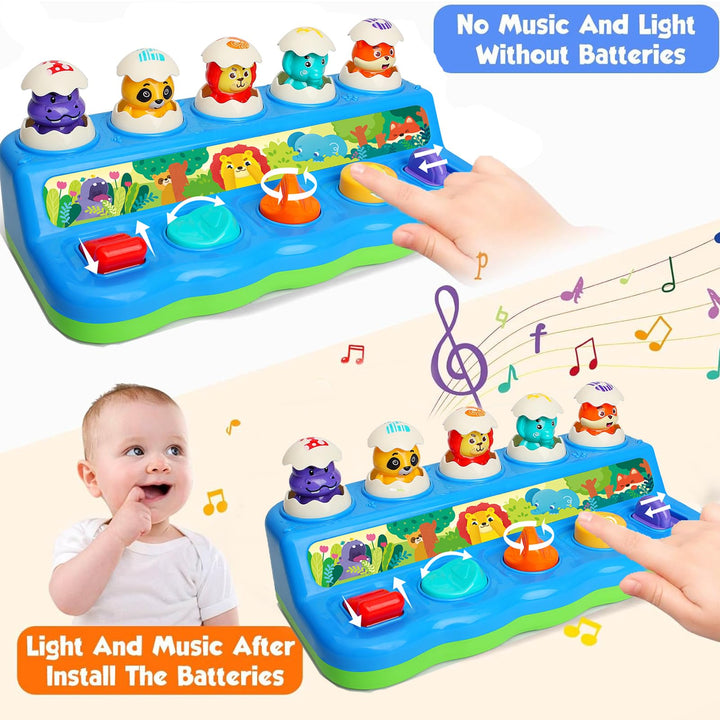 Interactive Pop up Animal Toys with Music & Light