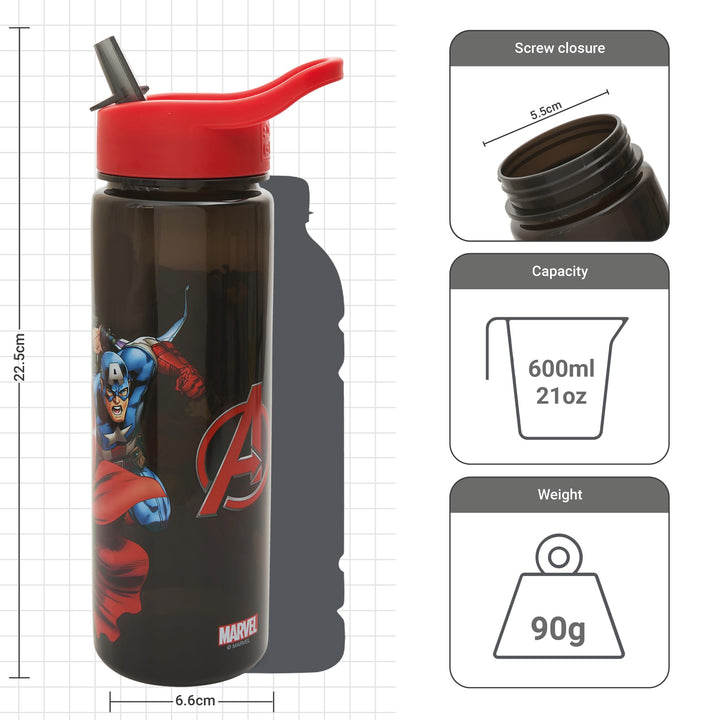 Avengers Flip Straw Water Bottle