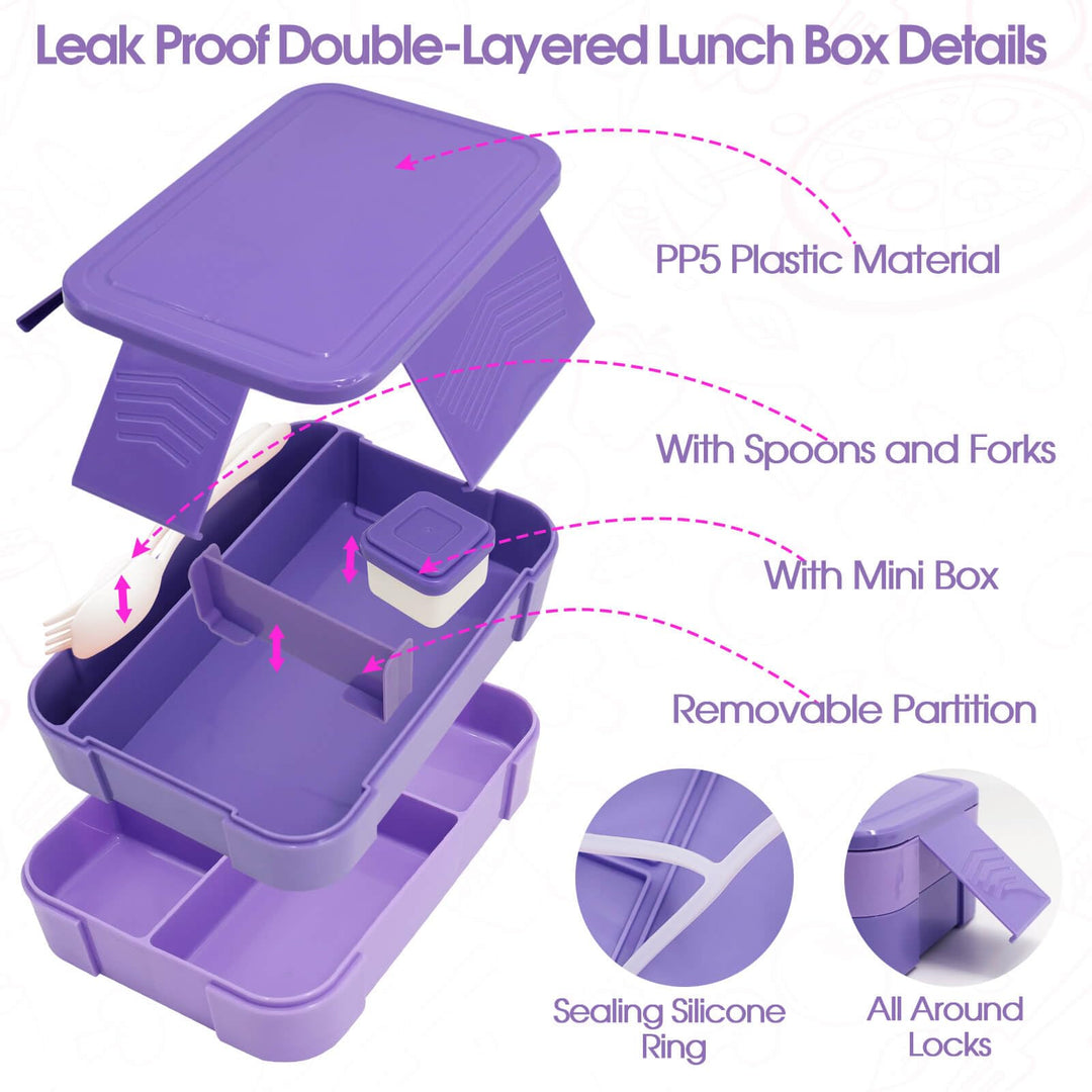 Girls' Purple Insulated Bento Lunch Box