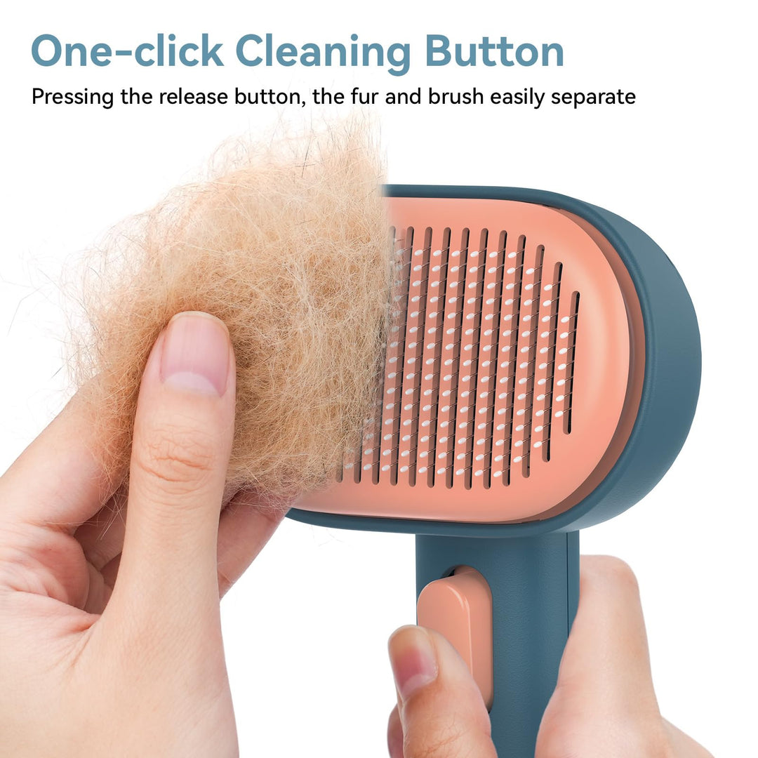 aumuca Cat Brush, Self Cleaning Cat Grooming Brush with Front Release Button, Cat Brushes for Grooming to Remove Loose Fur