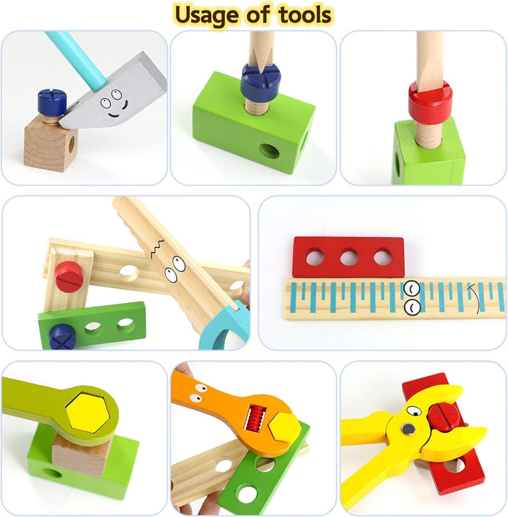 Wooden Kids Tool Set - Educational Role Play Kit