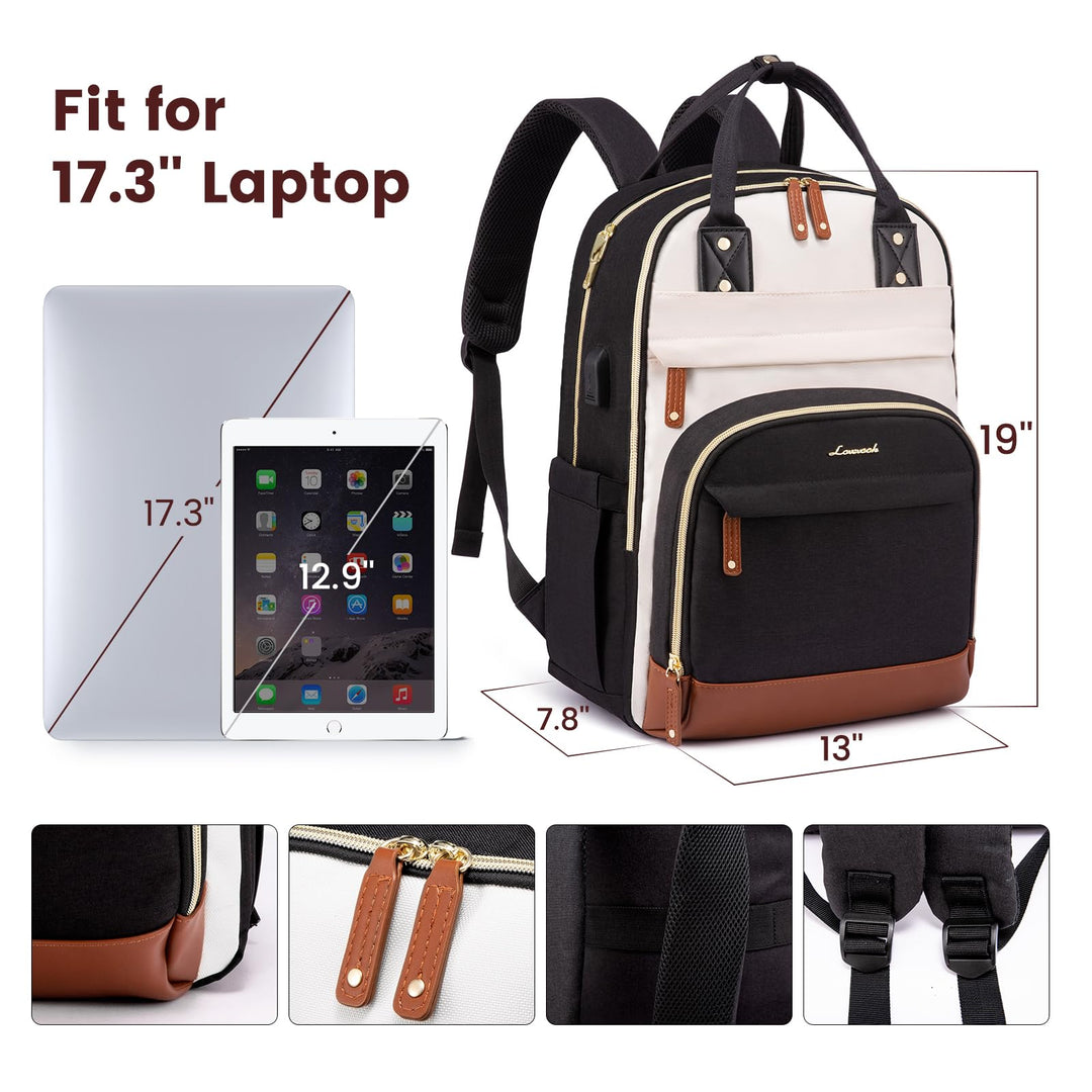 17-Inch Anti-Theft Waterproof Laptop Backpack for Women