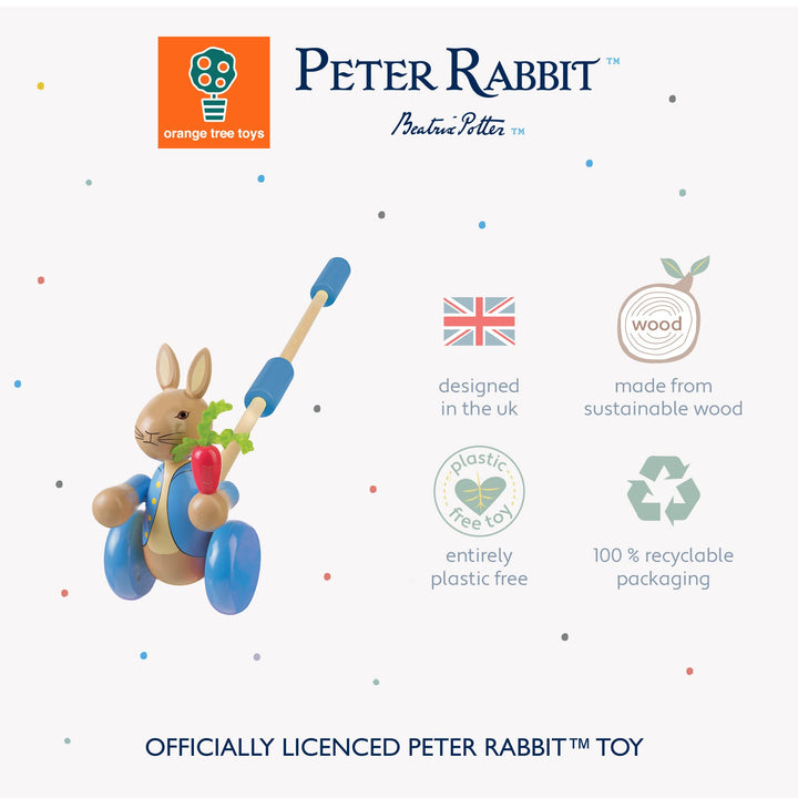 Peter Rabbit Wooden Push Along Walker Gift