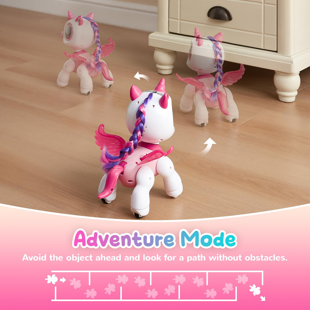 SGILE Unicorn Toy for Girls Robot Pet for Kids age 3 4 5 6 7 8 Years with Music Dance and Gesture Sense Control