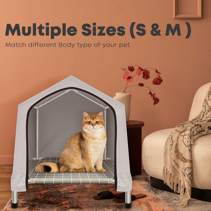 Kuntrust Indoor Cat House,Warm & Airy Cat Bed,Anti-Scratch/Chew Proof Dog House,for Small Cats Dogs