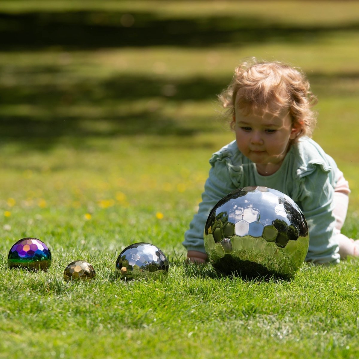 Sensory Steel Tumble Ball – Baby Toys & Activity Equipment for children, available at Learning Bugs UK