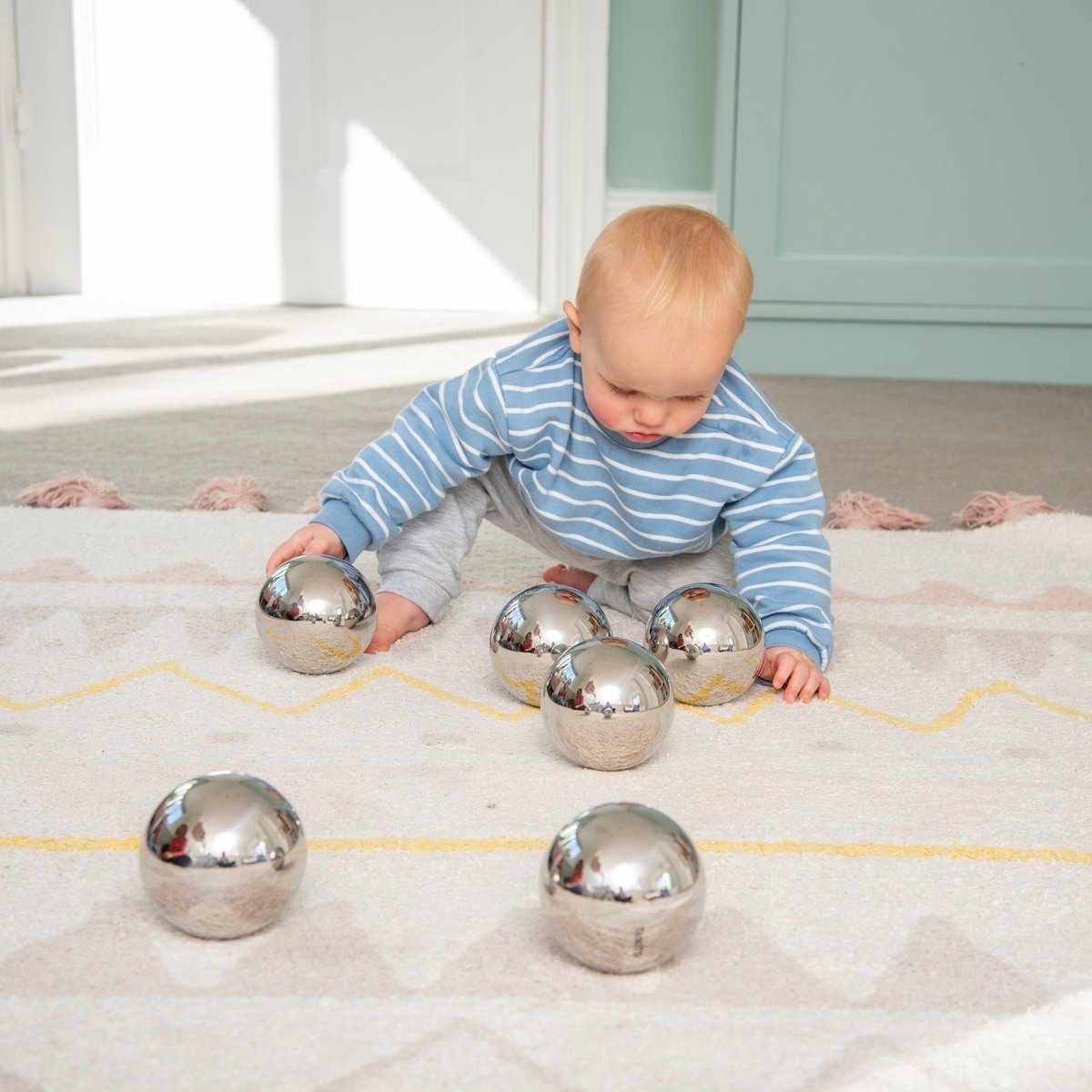 Sensory Steel Mystery Balls – Baby Toys & Activity Equipment for children, available at Learning Bugs UK