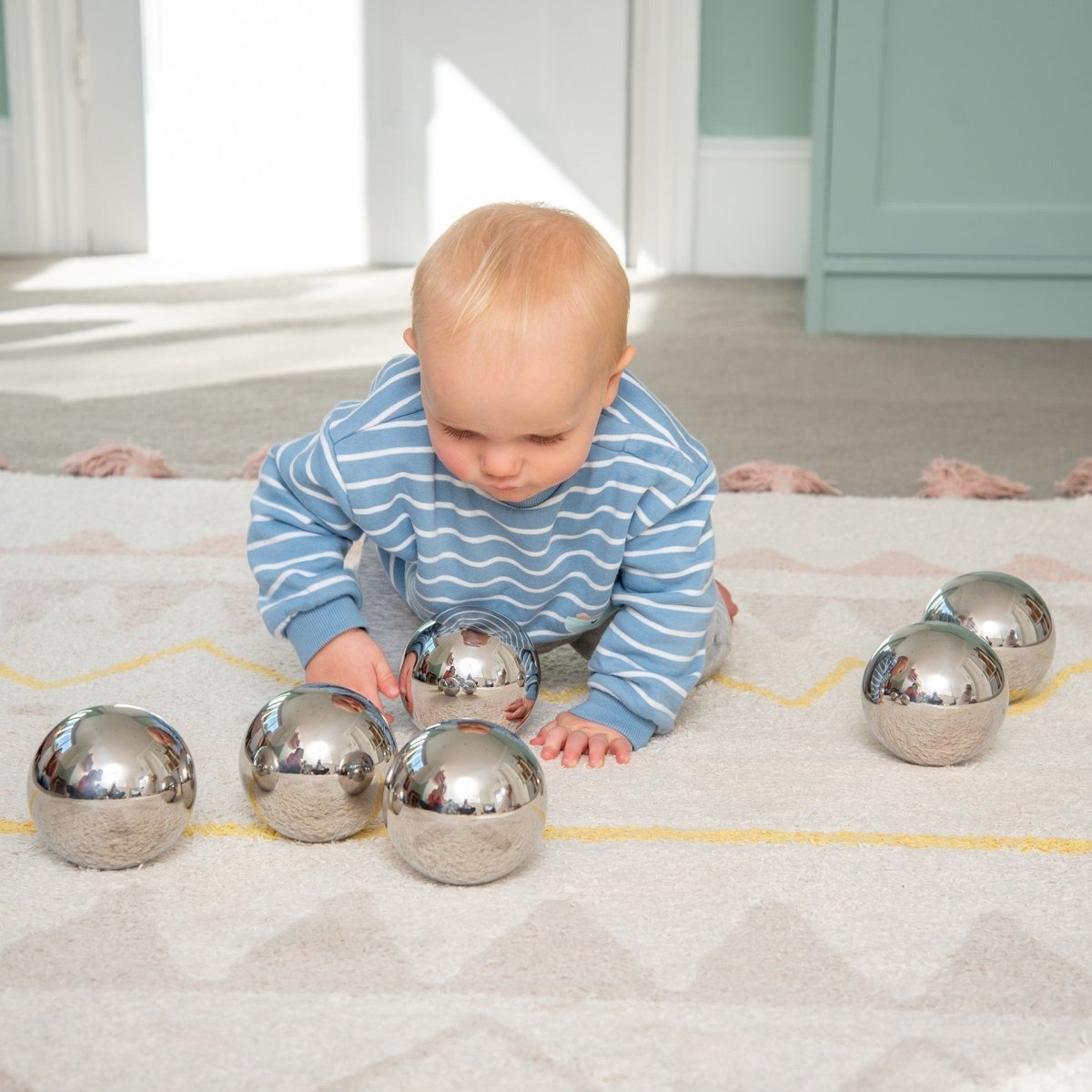 Sensory Steel Mystery Balls – Baby Toys & Activity Equipment for children, available at Learning Bugs UK
