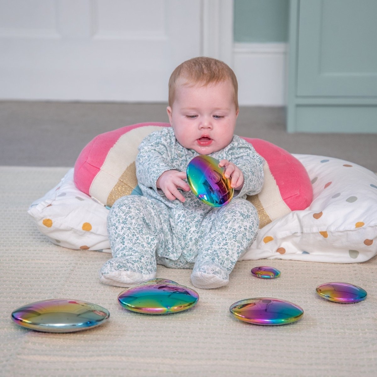 Sensory Steel Colour Burst Buttons – Sensory Reflective - Buttons for children, available at Learning Bugs UK