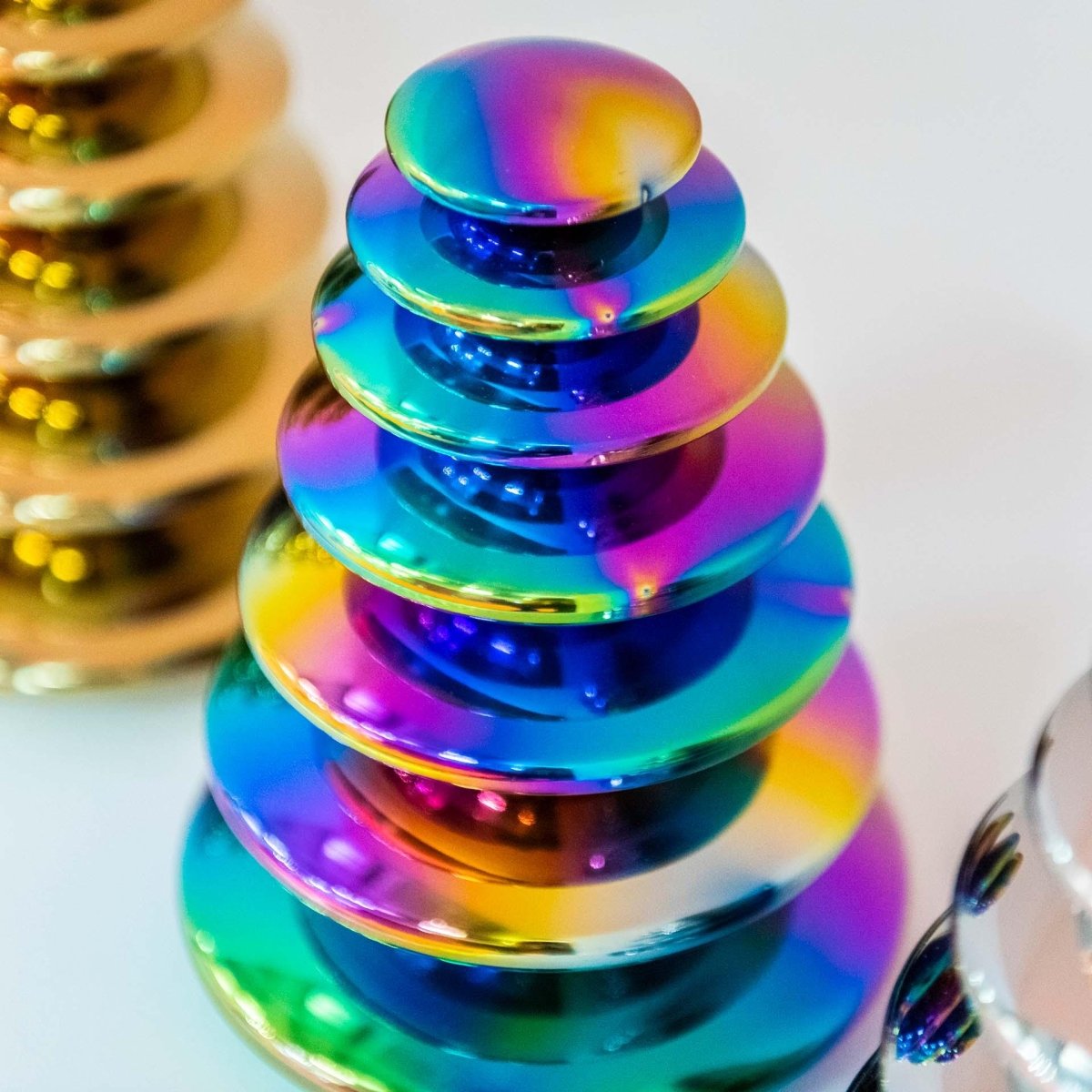 Sensory Steel Colour Burst Buttons – Sensory Reflective - Buttons for children, available at Learning Bugs UK