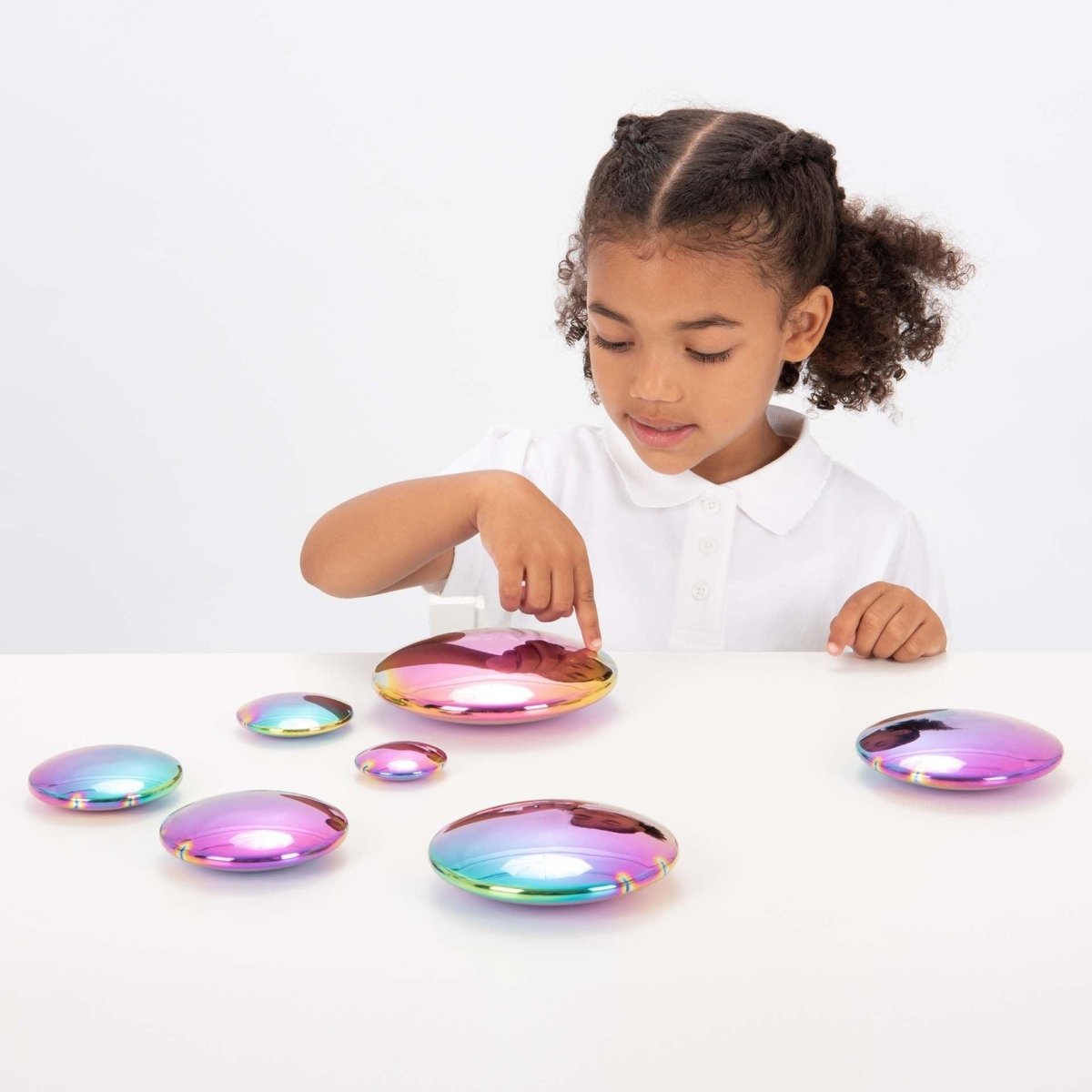 Sensory Steel Colour Burst Buttons – Sensory Reflective - Buttons for children, available at Learning Bugs UK