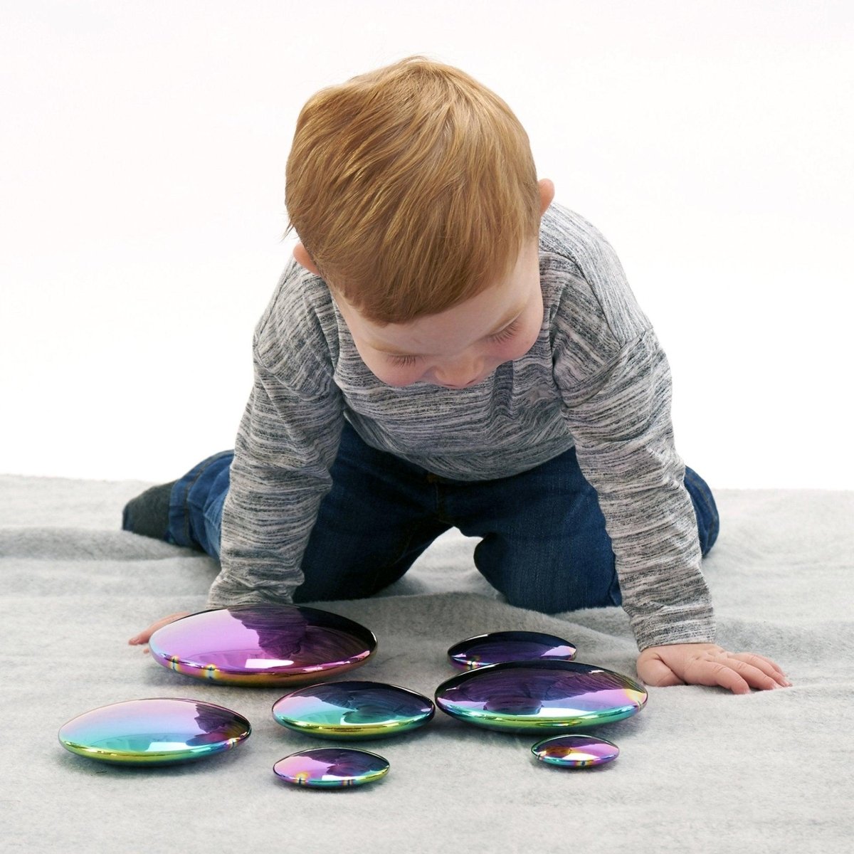 Sensory Steel Colour Burst Buttons – Sensory Reflective - Buttons for children, available at Learning Bugs UK