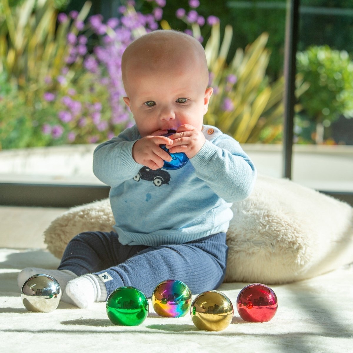 Sensory Steel Colour Mystery Balls – Baby Toys & Activity Equipment for children, available at Learning Bugs UK