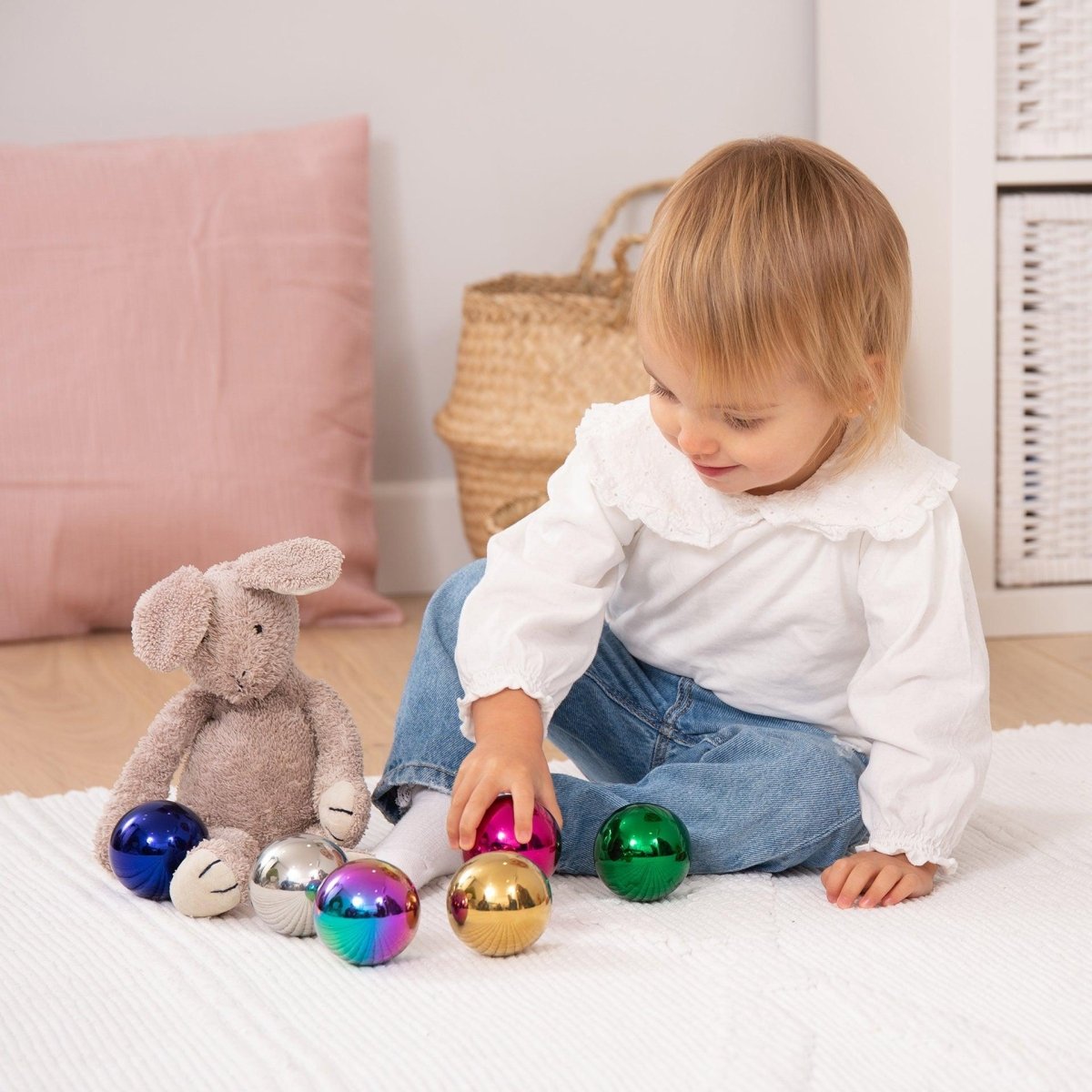 Sensory Steel Colour Mystery Balls – Baby Toys & Activity Equipment for children, available at Learning Bugs UK