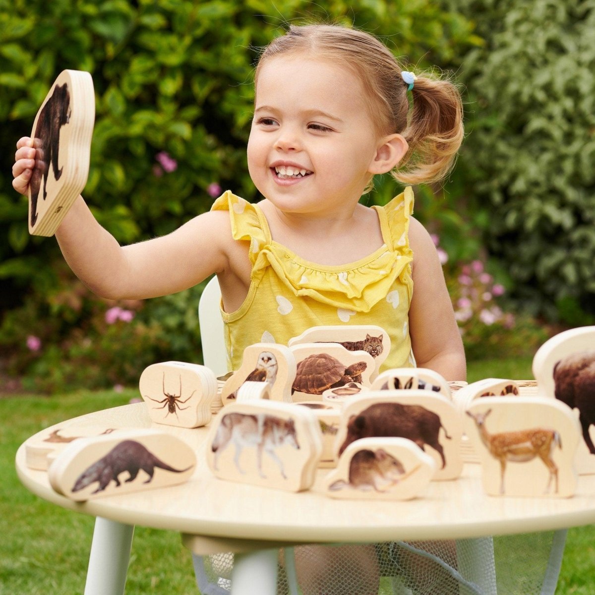 Wooden Forest Animal Blocks – Real Image - Blocks for children, available at Learning Bugs UK