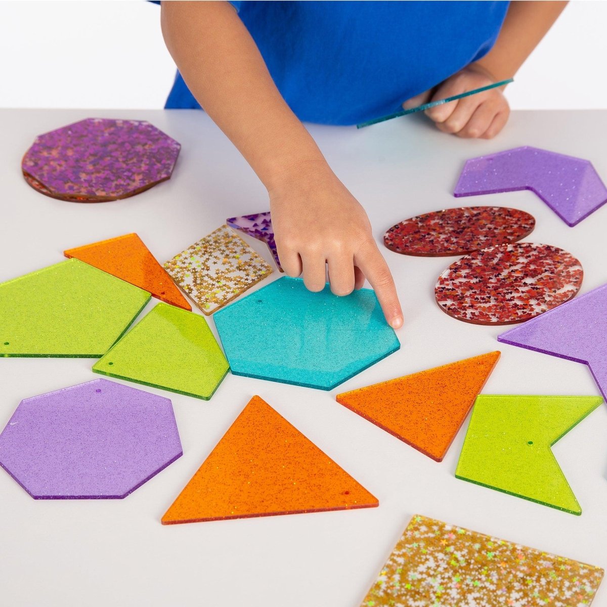 Rainbow Glitter Shapes – Baby Toys & Activity Equipment for children, available at Learning Bugs UK