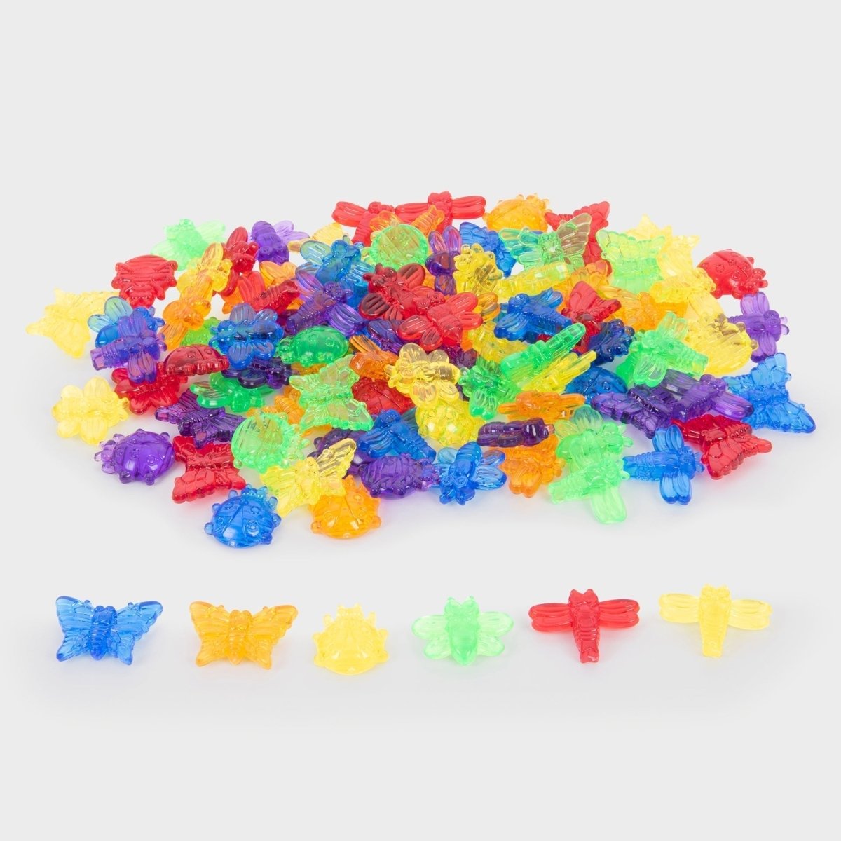 Translucent Colour Bugs - Pack of 96 – Baby Toys & Activity Equipment for children, available at Learning Bugs UK