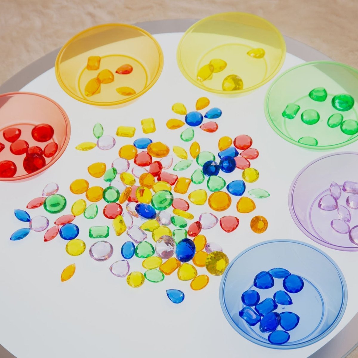 Translucent Colour Jewels - Pack of 144 – Baby Toys & Activity Equipment for children, available at Learning Bugs UK