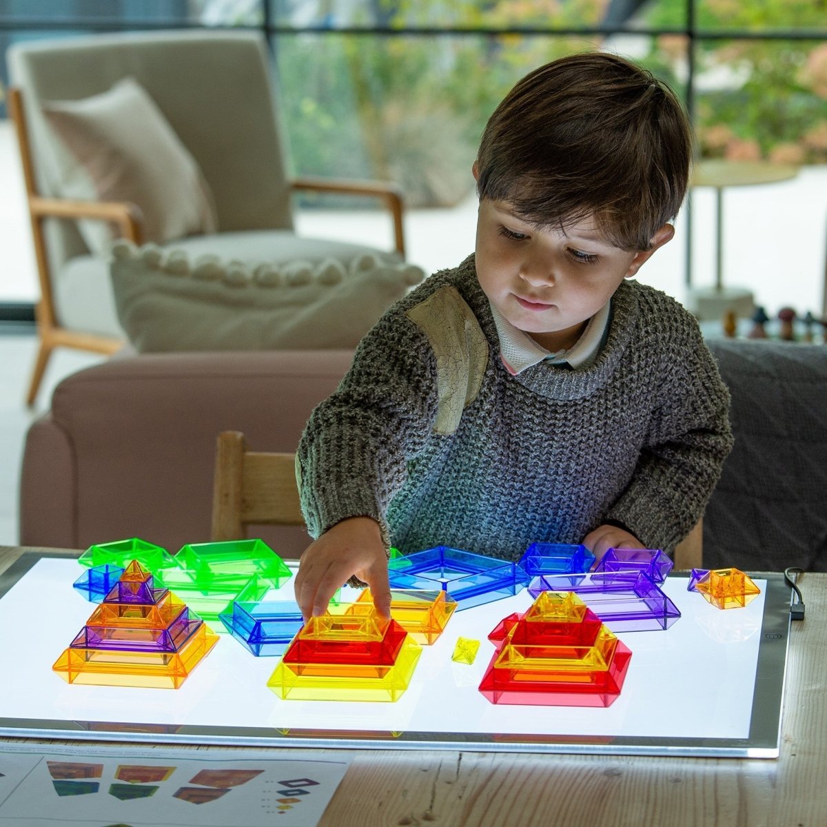 Translucent Colour Pyramid Builder - Pack of 30 – Baby Toys & Activity Equipment for children, available at Learning Bugs UK