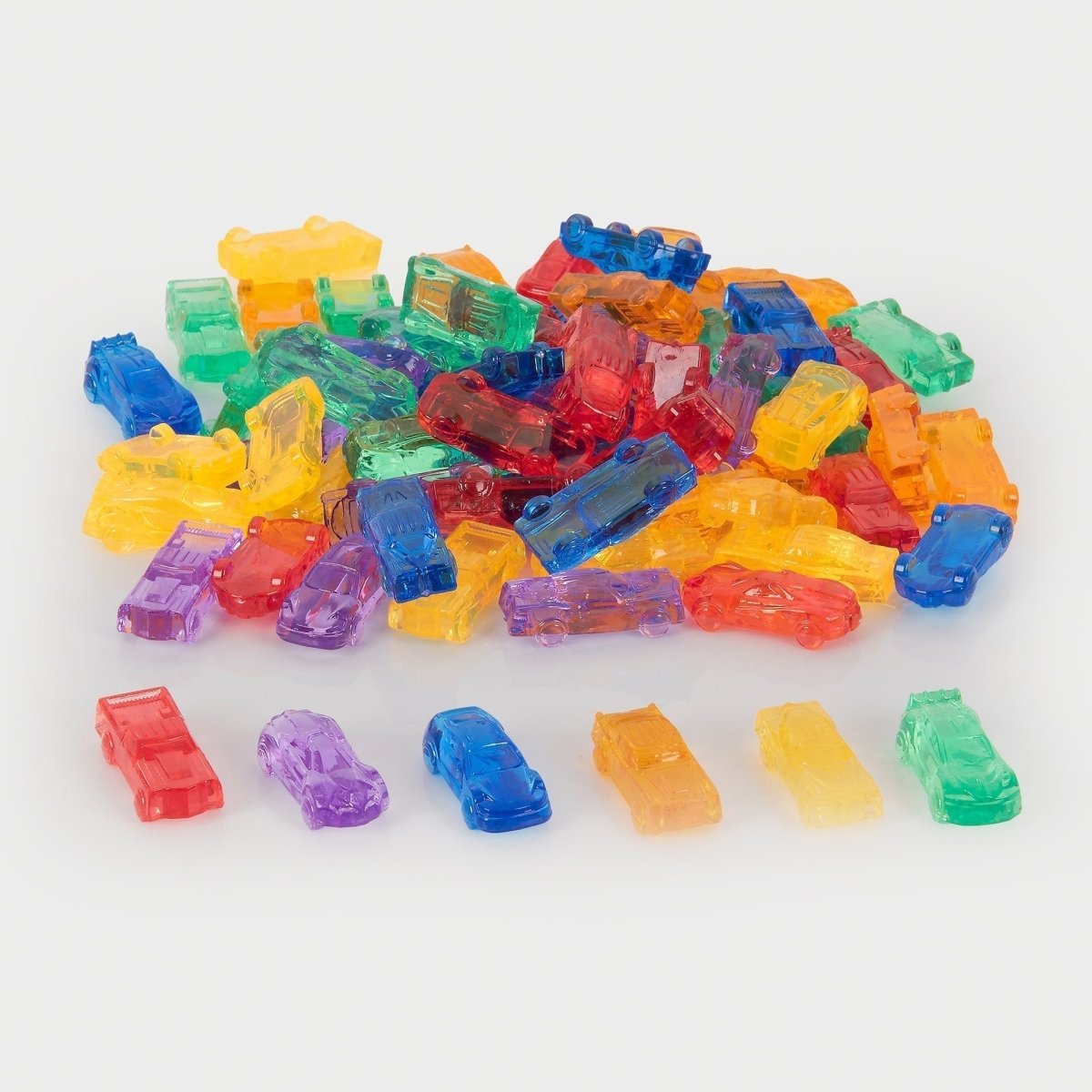 Translucent Colour Cars - Pack of 72 – Baby Toys & Activity Equipment for children, available at Learning Bugs UK
