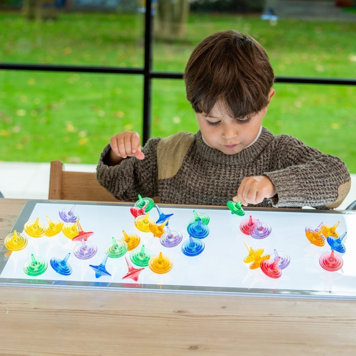 Translucent Colour Spinners - Pack of 36 – Baby Toys & Activity Equipment for children, available at Learning Bugs UK