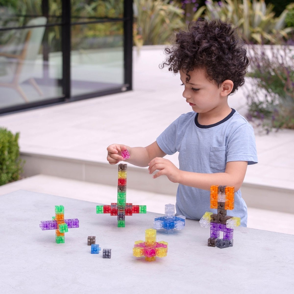 Translucent Colour Linking Cubes – for children, available at Learning Bugs UK