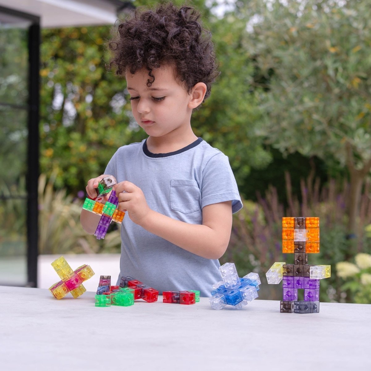Translucent Colour Linking Cubes – for children, available at Learning Bugs UK