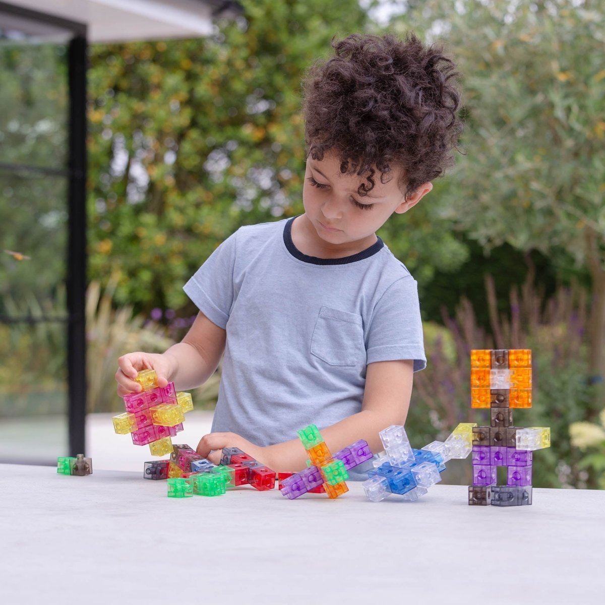 Translucent Colour Linking Cubes – for children, available at Learning Bugs UK
